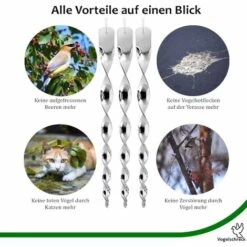 DECKON 12 Pièces Effaroucheur D Oiseaux 30 Cm Repulsif Pigeon 360 Degrés Repulsif Oiseaux, Effaroucheur Oiseaux Réfléchissants Spirale, Pour Balcon, Arbres Fruitiers, Potager 10 DECKON 12 Pièces Effaroucheur D Oiseaux 30 Cm Repulsif Pigeon 360 Degrés Repulsif Oiseaux, Effaroucheur Oiseaux Réfléchissants Spirale, Pour Balcon, Arbres Fruitiers, Potager -Outil d'entretien du jardin Soldes 57597779 4