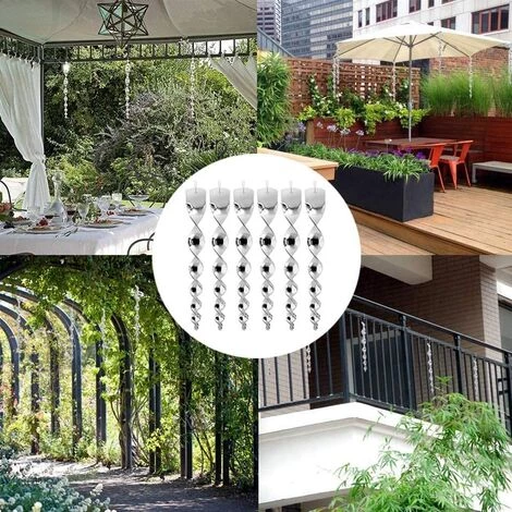 DECKON 12 Pièces Effaroucheur D Oiseaux 30 Cm Repulsif Pigeon 360 Degrés Repulsif Oiseaux, Effaroucheur Oiseaux Réfléchissants Spirale, Pour Balcon, Arbres Fruitiers, Potager 7 DECKON 12 Pièces Effaroucheur D Oiseaux 30 Cm Repulsif Pigeon 360 Degrés Repulsif Oiseaux, Effaroucheur Oiseaux Réfléchissants Spirale, Pour Balcon, Arbres Fruitiers, Potager – Image 5