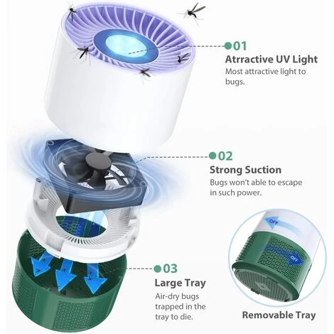 ALMI Lampe Anti Moustique, Electrique Anti Moustique Exterieur Intérieur, USB Tue Mouche Electrique Piege A Moustique, Tueur D'Insectes Pas Bruit Tueur De Moustiques Efficace(Green) 5 ALMI Lampe Anti Moustique, Electrique Anti Moustique Exterieur Intérieur, USB Tue Mouche Electrique Piege A Moustique, Tueur D'Insectes Pas Bruit Tueur De Moustiques Efficace(Green) – Image 3