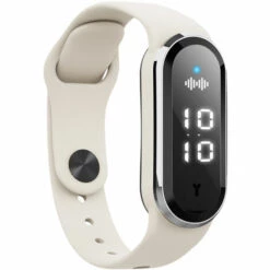 ASUPERMALL Bandes Anti-Moustiques à Ultrasons Bande Anti-Insectes Non Toxique Sans Deet Réutilisable Protection Longue Support Horloge Comptage Des Étapes Mesure De La Température, Blanc Type 1 - Blanc Type 1