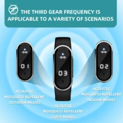 ASUPERMALL Bandes Anti-Moustiques à Ultrasons Bande Anti-Insectes Non Toxique Sans Deet Réutilisable Protection Longue Support Horloge Comptage Des Étapes Mesure De La Température, Blanc Type 1 - Blanc Type 1 -Outil d'entretien du jardin Soldes 58067200 5