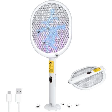 BENOBBY KIDS 3000V Raquette électrique Anti-moustiques Rechargeable, Tapette à Mouches Pliable, 3 Couches De Protection En Maille, Tueur De Mouches électrique, Tapette à Moustiques Pour Intérieur Et Extérieur 3 BENOBBY KIDS 3000V Raquette électrique Anti-moustiques Rechargeable, Tapette à Mouches Pliable, 3 Couches De Protection En Maille, Tueur De Mouches électrique, Tapette à Moustiques Pour Intérieur Et Extérieur