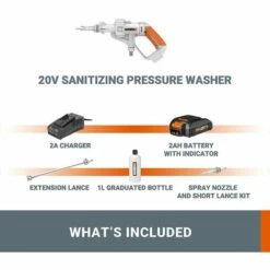 WORX 18V (20V MAX) Pulvérisateur De Désinfection à Haute Pression 1L WP650E, PowerShare, Bouteille Graduée De 1L -Outil d'entretien du jardin Soldes 58757692 3