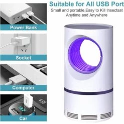 TINOR Lampe Anti-Moustiques, (Version 2022) Moustique Tueur Lampe, LED Répulsif Tueur De Moustiques, USB Piège à Mouche Électrique UV Electrique Moustique Killer Lampe Non Toxique, Efficace, Sûr -Outil d'entretien du jardin Soldes 58831701 5