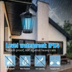 PERLE RARE Lampe Anti-Moustique Extérieur 4200V, Anti-Mouches Électrique UV Intérieur 12W, Piège à Moustiques Insectifuge Piège à Mouche Efficace Anti-Moustique Portée 80m² -Outil d'entretien du jardin Soldes 59006841 4