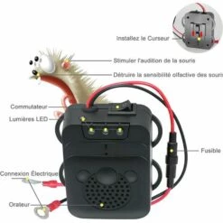 HIASDFLS Répulsif Ultrason Pour Voiture, Électronique Dissuasion Répulsif Anti-Fouine De Rat Avec Lampes Stroboscopiques À Del Pour Voiture, Grange, Cuisine -Outil d'entretien du jardin Soldes 59007893 3