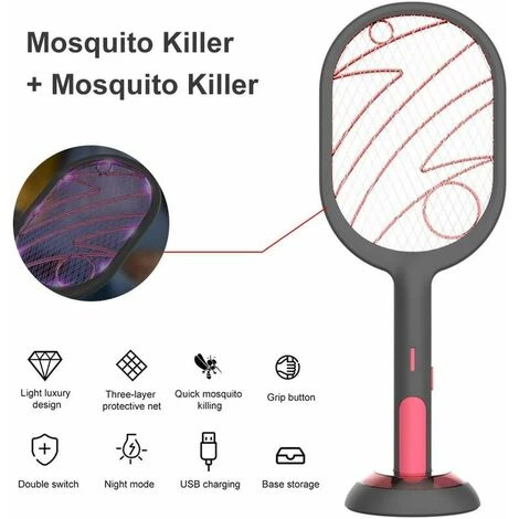 LTS FAFA Raquette Anti Moustique, USB Tapetteà Mouche Electrique, 3000 Volts, Efficace Contre Les Mouches Insectes, Mode Tapette Anti-Moustique/Mode Lampe Anti-Moustique,Versailles 4 LTS FAFA Raquette Anti Moustique, USB Tapetteà Mouche Electrique, 3000 Volts, Efficace Contre Les Mouches Insectes, Mode Tapette Anti-Moustique/Mode Lampe Anti-Moustique,Versailles – Image 2