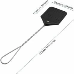 STARLIGHT Tapetteà Mouche En Cuir, SL.GT Moustique Slap Avec Manche En Métal, Tappette À Mouche Portable Pour Les Mouches Moustiques Insectes,432x108x155 Mm 9 STARLIGHT Tapetteà Mouche En Cuir, SL.GT Moustique Slap Avec Manche En Métal, Tappette À Mouche Portable Pour Les Mouches Moustiques Insectes,432x108x155 Mm -Outil d'entretien du jardin Soldes 59206758 3