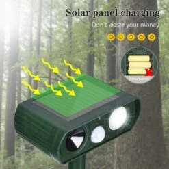 BENOBBY KIDS Répulsif Chat Jardin à Ultrasons, 5 Modes, Alimenté Par USB Ou Solaire, Répulsif Chats Avec Piquet Au Sol -Outil d'entretien du jardin Soldes 59207047 3