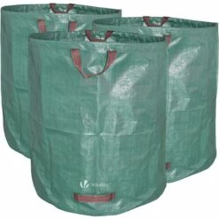 ZHUOXUAN Sacs De Jardin XXL Lot De 3 Sac Jardin 272L Sacs De Déchets Jardin Résistants Sac à Déchets De Jardin Sac Déchet En PP Robuste Lot De 3 Sacs à Déchets De Jardin Sacs Poubelle De Jardin