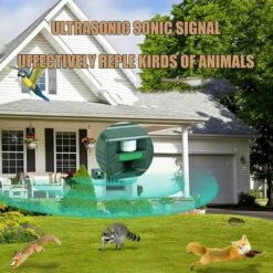 GALOZZOIT Exterieur Repulsif Oiseaux Ultrason, Répulsif Pour Oiseaux D'extérieu, Répulsif Animal Ultrasonique Avec Capteur De Mouvement Et Flash Pour Repousser Animaux Nuisibles -Outil d'entretien du jardin Soldes 59727088 2