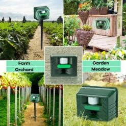 GALOZZOIT Exterieur Repulsif Oiseaux Ultrason, Répulsif Pour Oiseaux D'extérieu, Répulsif Animal Ultrasonique Avec Capteur De Mouvement Et Flash Pour Repousser Animaux Nuisibles -Outil d'entretien du jardin Soldes 59727088 5