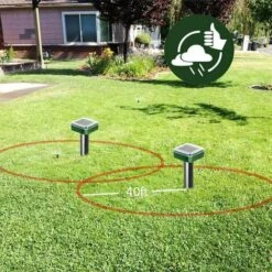 FVBJD Lot De 4 Répulsifs Solaires à Ultrasons Pour Taupes Et Rongeurs -Outil d'entretien du jardin Soldes 59764568 5
