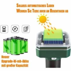 FVBJD Lot De 2 Répulsif Solaire Ultrasonic Solar Anti-taupes - Répulsif Anti-taupes - Répulsif Anti-campagnols - Répulsif Anti-taupes Pour Jardin -Outil d'entretien du jardin Soldes 59797598 3