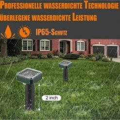 FVBJD Lot De 2 Répulsif Solaire Ultrasonic Solar Anti-taupes - Répulsif Anti-taupes - Répulsif Anti-campagnols - Répulsif Anti-taupes Pour Jardin -Outil d'entretien du jardin Soldes 59797598 5