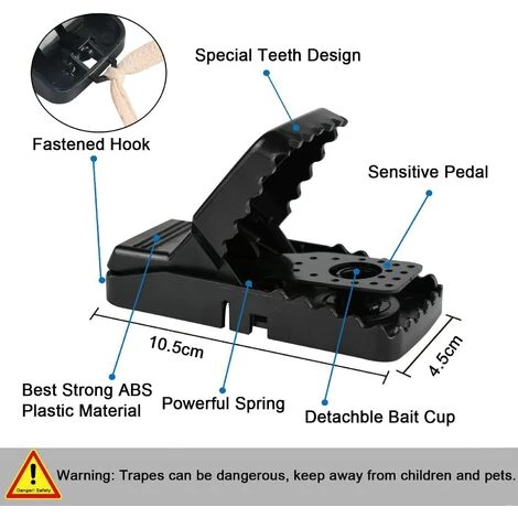 GALOZZOIT Piège Souris, Lot De 6 Piège Rats Réutilisable, Efficace Déclenchement Précis Attrape Souris, Souricière Avec Puissant Et Sensible Contrôle(Noir) 4 GALOZZOIT Piège Souris, Lot De 6 Piège Rats Réutilisable, Efficace Déclenchement Précis Attrape Souris, Souricière Avec Puissant Et Sensible Contrôle(Noir) – Image 2