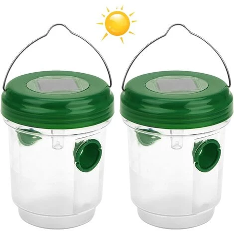 GALOZZOIT 2 Pièces Piège à Guêpes Solaire Avec Lumière LED, Pièges à Insectes, Attrape Anti-Insectes Piège En Miel Abeilles Frelons Moustiques Drosophile Pour Jardin Extérieur Intérieur 3 GALOZZOIT 2 Pièces Piège à Guêpes Solaire Avec Lumière LED, Pièges à Insectes, Attrape Anti-Insectes Piège En Miel Abeilles Frelons Moustiques Drosophile Pour Jardin Extérieur Intérieur