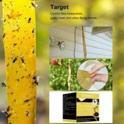 FVBJD Attrape Mouche,Tue Mouche,Papier Tue Mouche,Attrape Mouche Collant,16 Pièces Piège à Mouche Pour Intérieur Extérieur Insectes Volants Papillons De Nuit Lutte Contre Les Moustiques -Outil d'entretien du jardin Soldes 59859192 4