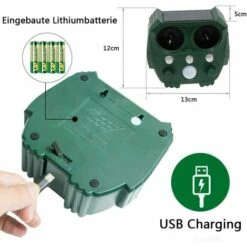 MINKUROW Répulsif Pour Animaux à Ultrasons Solaire, Répulsif Pour Animaux De Peur Des Chats, Répulsif Pour Martres Avec Détecteur De Mouvement Et Flash Pour Chats, Cerfs, Rats, Chiens, Oiseaux -Outil d'entretien du jardin Soldes 60016292 5