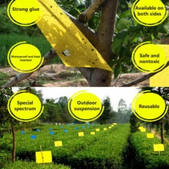 LIFCAUSAL Pièges Collants Pour Plantes Volantes Insectes Champignons Moucherons Pièges à Insectes Volants Double Face Peuvent être Coupés 20 Pièces 20*10cm Jaune -Outil d'entretien du jardin Soldes 60093533 3