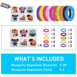 LIFCAUSAL Lot De 20 Bracelets Anti-moustiques Avec 4 Patchs – Bracelets étanches Pour Enfants Et Adultes, Refermables Sans Deet Naturel. 11 LIFCAUSAL Lot De 20 Bracelets Anti-moustiques Avec 4 Patchs – Bracelets étanches Pour Enfants Et Adultes, Refermables Sans Deet Naturel. -Outil d'entretien du jardin Soldes 60093539 5