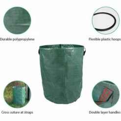 ENLENK Sacs à Déchets De Jardin 3 Pièces Sac De Jardin Réutilisable étanche Heavy Duty Grande Sacs Avec Poignées Sacs à Feuilles Autoportante Et Pliable V7070 (500L) -Outil d'entretien du jardin Soldes 60167816 3