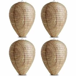 ILOVEMILAN 4 Pièces Nid De Guêpe Leurre écologique Suspendu Faux Nid De Guêpe Lanterne Piège