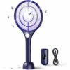 ZOLGINAH Raquette Electrique Insectes 4000V, USB Rechargeable Raquette Anti Moustique Avec Base, Éclairage LED, Double Couche De Protection En Maille, Efficace Contre Les Insectes Et Moustiques, Bleu