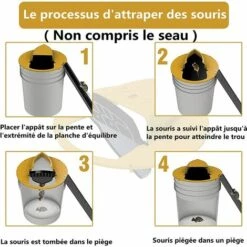 QERSTA Couvercle De Seau Coulissant Pour Piège à Souris Couvercle De Seau à Rabat Compatible Avec Les Balances Intérieur Et Extérieur Réinitialisation Automatique Du Piège à Souris (entrée à Une Extrémité)