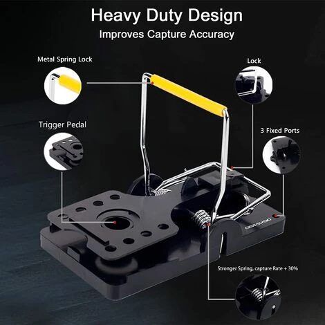DECKON Grands Tapetteà Rat XXL De Capture Élevé, 4 Pièces Tapetteà Souris De Taille Réutilisables, Piege A Rat Sensible Pour Intérieur Cuisine Extérieur Jardin 4 DECKON Grands Tapetteà Rat XXL De Capture Élevé, 4 Pièces Tapetteà Souris De Taille Réutilisables, Piege A Rat Sensible Pour Intérieur Cuisine Extérieur Jardin – Image 2
