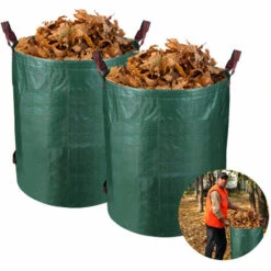 Randaco Sacs à Déchets De Jardin XXL Sacs à Gazon Conteneur à Gazon Sacs à Feuilles 272L Sacs à Déchets De Jardin Premium 2X - Vert