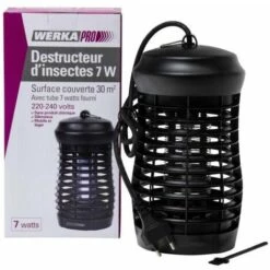 Destructeur D'insectes En Plastique Noir Werkapro 7 Watts 10 Destructeur D'insectes En Plastique Noir Werkapro 7 Watts -Outil d'entretien du jardin Soldes 61264762 4