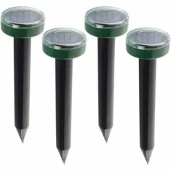 FUHUIDATRADING Lot De 4 Répulsifs Solaires à Ultrasons Pour Taupes Et Rats