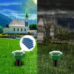 FUHUIDATRADING Répulsif Anti Taupes，répulsif Serpent Ultrason 4 Pcs，Répulsif Taupe Solaire à Ultrason，Répulsif Solaire Contre Les Taupes , Chasse Taupe Solaire,Pour Pelouse, Jardin,anti Taupes/ Serpent(Vert) -Outil d'entretien du jardin Soldes 61359347 3