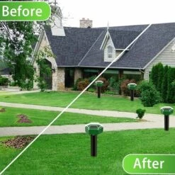 FUHUIDATRADING Répulsif Anti Taupes，répulsif Serpent Ultrason 4 Pcs，Répulsif Taupe Solaire à Ultrason，Répulsif Solaire Contre Les Taupes , Chasse Taupe Solaire,Pour Pelouse, Jardin,anti Taupes/ Serpent(Vert) -Outil d'entretien du jardin Soldes 61359347 4