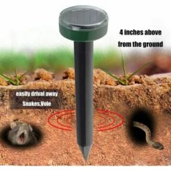 FUHUIDATRADING Mole Repeller Solaire Taupe, Imperméable à L'eau, à Ultrasons, Imperméable à L'eau, Anti-répulsif, Anti-Insectes,Anti-Insectes Pour Jardin Extérieur（Paquet De 4） -Outil d'entretien du jardin Soldes 61359351 2