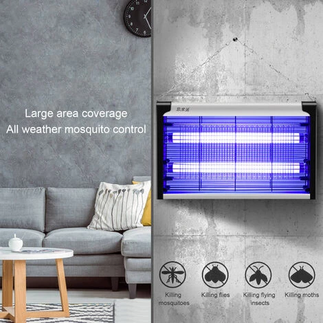 TANCYCO Bug Zapper Électrique Intérieur Insectes Pest Killer Mur Monté Fly Killer LED Lampe Lumière Fly Trap (40W) 5 TANCYCO Bug Zapper Électrique Intérieur Insectes Pest Killer Mur Monté Fly Killer LED Lampe Lumière Fly Trap (40W) – Image 3