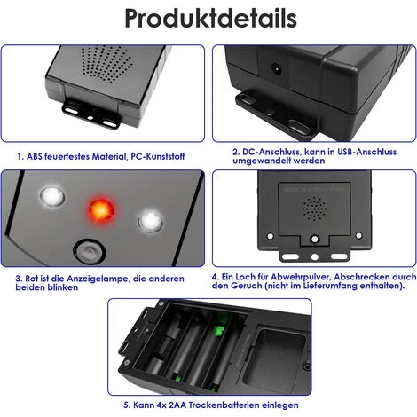 EINFEBEN Répulsif à Ultrasons Pour Parasites Martre Protection Martre Dissuasion Martre Ultrasonique Noire à Piles Pour Voiture - Noir 6 EINFEBEN Répulsif à Ultrasons Pour Parasites Martre Protection Martre Dissuasion Martre Ultrasonique Noire à Piles Pour Voiture - Noir – Image 4