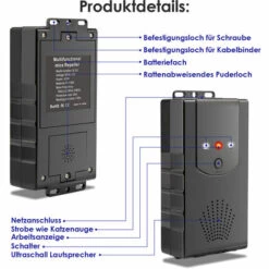 EINFEBEN Répulsif à Ultrasons Pour Parasites Martre Protection Martre Dissuasion Martre Ultrasonique Noire à Piles Pour Voiture - Noir 11 EINFEBEN Répulsif à Ultrasons Pour Parasites Martre Protection Martre Dissuasion Martre Ultrasonique Noire à Piles Pour Voiture - Noir -Outil d'entretien du jardin Soldes 63578289 5