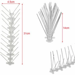 EINFEBEN Défense Contre Les Oiseaux Défense Contre Les Oiseaux Pics à Pigeons Protection Contre Les Pigeons 5 Rangées 3M Défense Contre Les Moineaux - Argent -Outil d'entretien du jardin Soldes 63580248 2