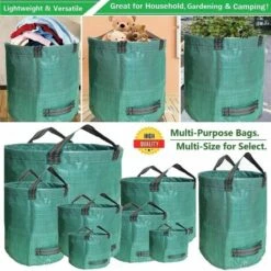 BAICCCF Sac à Outils 67 * 84cm 2-Pack 80 Gallon Yard Lawn Garden Bags Avec Gants De Jardinage, Sacs De Déchets De Camping, Sac De Feuilles, Sac De Compost, Sac De Tonte, Sac De Mauvaises Herbes, Sac De Déchets De Jardin, Sacs De Recyclage 4 Poignées -Outil d'entretien du jardin Soldes 63700671 3