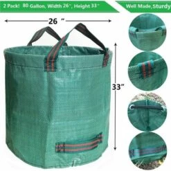 BAICCCF Sac à Outils 67 * 84cm 2-Pack 80 Gallon Yard Lawn Garden Bags Avec Gants De Jardinage, Sacs De Déchets De Camping, Sac De Feuilles, Sac De Compost, Sac De Tonte, Sac De Mauvaises Herbes, Sac De Déchets De Jardin, Sacs De Recyclage 4 Poignées -Outil d'entretien du jardin Soldes 63700671 4
