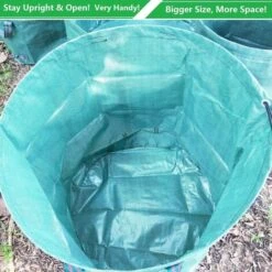 BAICCCF Sac à Outils 67 * 84cm 2-Pack 80 Gallon Yard Lawn Garden Bags Avec Gants De Jardinage, Sacs De Déchets De Camping, Sac De Feuilles, Sac De Compost, Sac De Tonte, Sac De Mauvaises Herbes, Sac De Déchets De Jardin, Sacs De Recyclage 4 Poignées -Outil d'entretien du jardin Soldes 63700671 5
