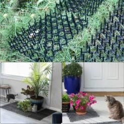 LITZEE Anti-Chat Avec Pointes, Lot De Tapis Anti-écailles Pour Chat Avec Pics, 45x20 Cm Tapis Répulsif Chat Exterieur Pic Anti-Chat, Epine Grille Tapis Anti-Chiens Pour Clôture De Jardin -Outil d'entretien du jardin Soldes 63867888 3