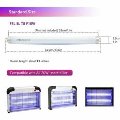 JUNJUN-FSL T8 F10W BL Ampoule De Rechange Pour Lampe Tue Mouche, Tube UV De 34.5cm Pour La Tueur De Moustique/Tueur Insecte De 20W(2 Pièces) -Outil d'entretien du jardin Soldes 64192010 3