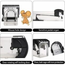 HAZEL Piège à Souris Sans Cruauté Eco-Amical Pas De Tuer Piège De Contr?le Des Rongeurs Transparent Réutilisable Piège à Rats Piege A Souris, 2 Pack -Outil d'entretien du jardin Soldes 64197184 2