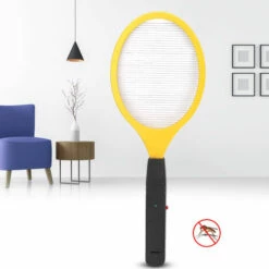 YD Batterie Sans Fil électrique Fly Mosquito Tapette Bug Zapper Raquette Tueur D'insectes (jaune)