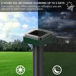 LLOVE Répulsif Taupe Solaire à Ultrason Répulsif Serpent IP65 Imperméable Solaire Souris Répulsif Taupe Ultrason Énergie Solaire Pour Taupes, Campagnols, Serpents, Gophers Et Autres Animaux (Lot De 2) -Outil d'entretien du jardin Soldes 64870506 4