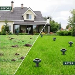 LLOVE Répulsif Taupe Solaire à Ultrason Répulsif Serpent IP65 Imperméable Solaire Souris Répulsif Taupe Ultrason Énergie Solaire Pour Taupes, Campagnols, Serpents, Gophers Et Autres Animaux (Lot De 2) -Outil d'entretien du jardin Soldes 64870506 5