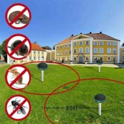 LLOVE Solar Mole Repellent Snake Repellent Solar Anti-Mole Ultrasonic Repellent Animal Mouse Repellent For Garden Law Outdoor -Outil d'entretien du jardin Soldes 64870521 4